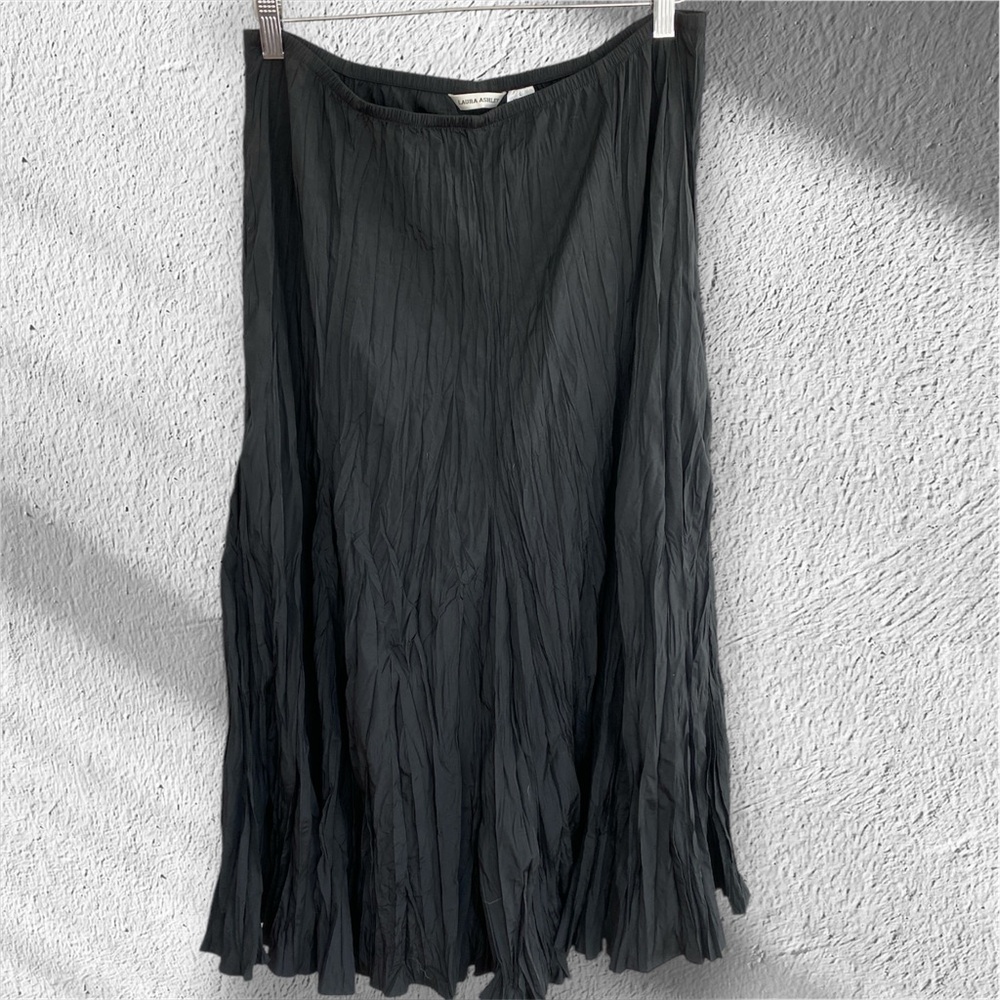 Laura Ashley Black Maxi A-Line Skirt Casual